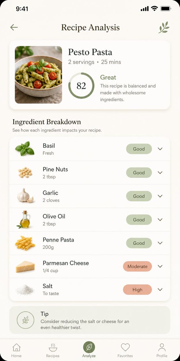 Analysis screen of the HistaMate app